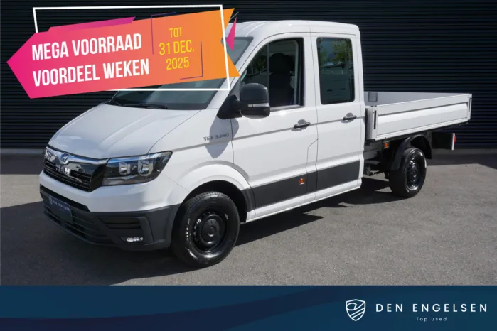 MAN TGE 3.140 | L3 Pick-Up DC | 7 Zitplaatsen | App-Connect | Cruise | Open Laadbak